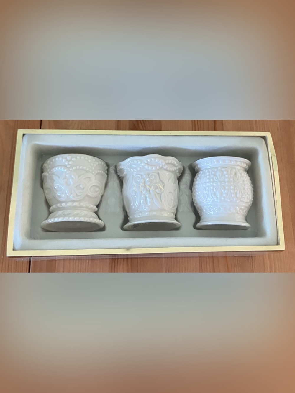 NIB Classic Lenox Beaded Tea Lights Set of 3 sku 6141972